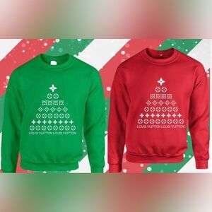 GREEN Limited Edition Custom novelty LV Christmas sweatshirt